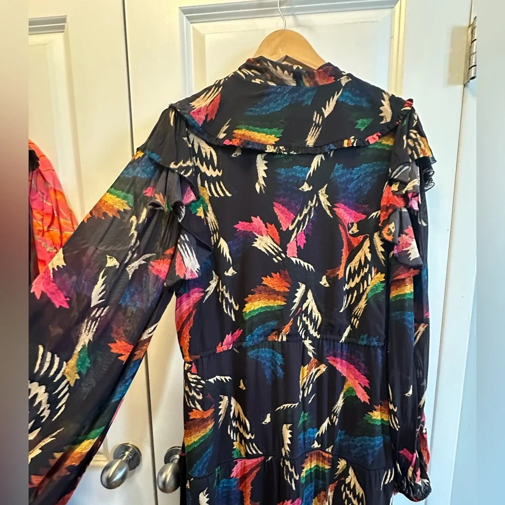 FARM Rio Black Multi-Color Printed Tiered Maxi Dress - Picture 8 of 14